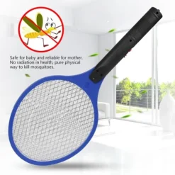 Trådløs Genopladelig Elektrisk Fly Myggesmækker Bug Zapper Racket Insektdræber Blå