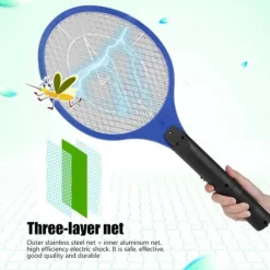 Trådløs Genopladelig Elektrisk Fly Myggesmækker Bug Zapper Racket Insektdræber Blå