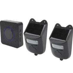 Trådløs indkørselsdørklokke Solcelledrevet infrarød dørklokke Hjemmesikkerhed Bevægelsessensoralarm med 1 modtager og 2 detektorer til indkørsel EU-s | CDON