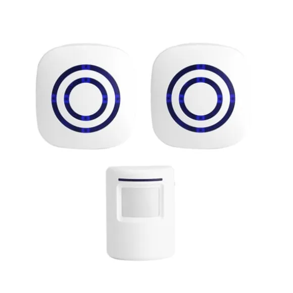 Trådløs infrarød sensor Bevægelsesdetektor Indgangsdørklokke Alarm 1 Sender & 2 Modtager EU