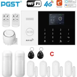 Trådløst Alarm System, Smart Home Kompatibilitet, Multifunktionelle Advarsler,EU stik, 4G-C