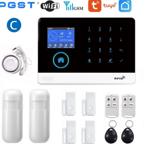 Trådløst Alarm System, Stemmestyring, Multi-Zone Support,EU-stik, C