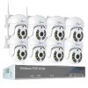 Trådløst CCTV-system, AI-detektion, To-vejs lyd,1T, 10CH 3MP Med 8 PTZ-a