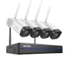 Trådløst CCTV-system, 8MP opløsning, tovejskommunikation,2T, 16CH NVR 4Stk Kamera