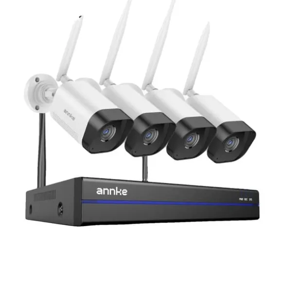 Trådløst CCTV-system, 8MP opløsning, tovejskommunikation,2T, 16CH NVR 4Stk Kamera