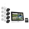 Trådløst CCTV-system, 7-tommer berøringsskærm, tovejskommunikation,5MP 4PCS Kamera 64G