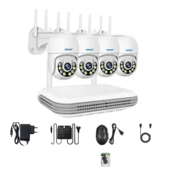Trådløst kamera kit, To-vejs lyd, Farve natvision, Ingen, 8CH NVR x 4 Cam 5MP