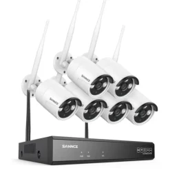 Trådløst NVR CCTV-system, 5MP IP-kamera, Natvision, 1T, 8CH NVR 6Pcs Kits