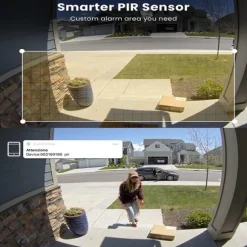 Trådløst sikkerhedskamera, 2MP, 130° synsvinkel, 360° bevægelsesområde, nattevisionsområde 15m, solcelledrevet
