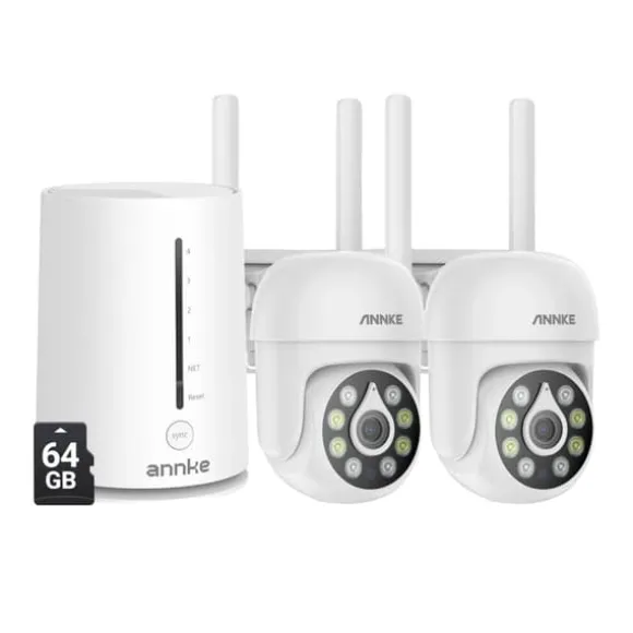 Trådløst Sikkerhedskamera, 5MP Opløsning, Nattesynsfunktion,I51CP 2Pcs med 64G