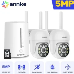 Trådløst Sikkerhedskamera, 5MP Opløsning, Nattesynsfunktion,I51CP 2Pcs med 64G