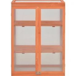 Trædrivhus med 2 hylder | 75x47x109 cm | Materiale: PC-plade & træ