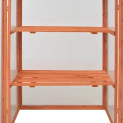 Trædrivhus med 2 hylder | 75x47x109 cm | Materiale: PC-plade & træ