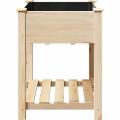 Træholdig havekasse med hylde - Blomsterkrukke | Farve: Beige | Størrelse: 60.5x60x76.5 cm