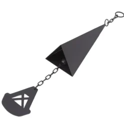 Triangulära Wind Chimes Courtyard Bell Pendel Heminredning Iron Black med hängande ring för trädgård
