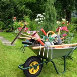 Trillebørhjul, 33x9 cm, Gul