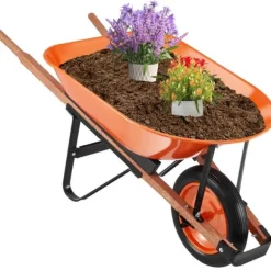 Trillebørvogn med ét hjul, have dump-vogn, 150 kg kapacitet, multifunktionel havevogn