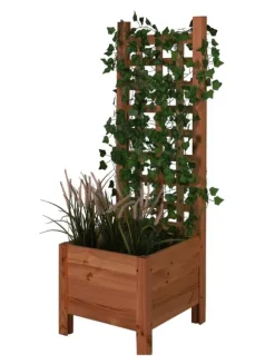 Træplantekrukke med pergola RD-DNC /120x40x40cm/ Brun