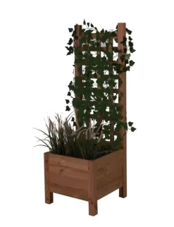 Træplantekrukke med pergola RD-DNC /120x40x40cm/ Brun