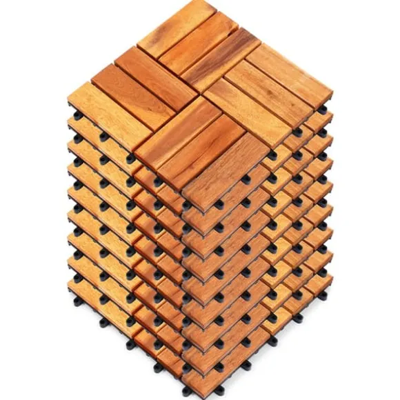 Træterrassefliser 30x30 cm 9 stk.