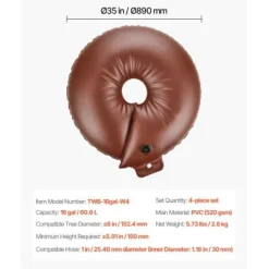 Trævandingspose sæt, 16 gallon, 6-9 timers langsom frigivelse, kraftig PVC