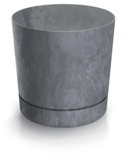 Tubo P Beton Effect 240E Rund Urtepotte med Underkop | Marengo