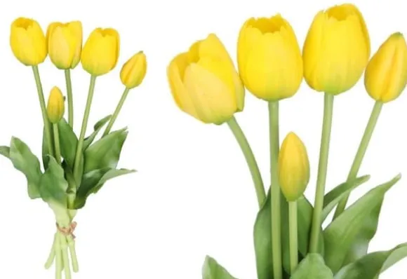 TULIPANER BUKETT AF TULIPANER GUMMIBELAGET GUMMI SILIKONE LIKE LIFE