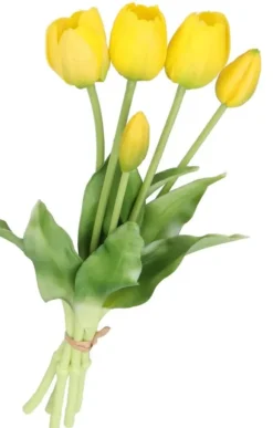TULIPANER BUKETT AF TULIPANER GUMMIBELAGET GUMMI SILIKONE LIKE LIFE