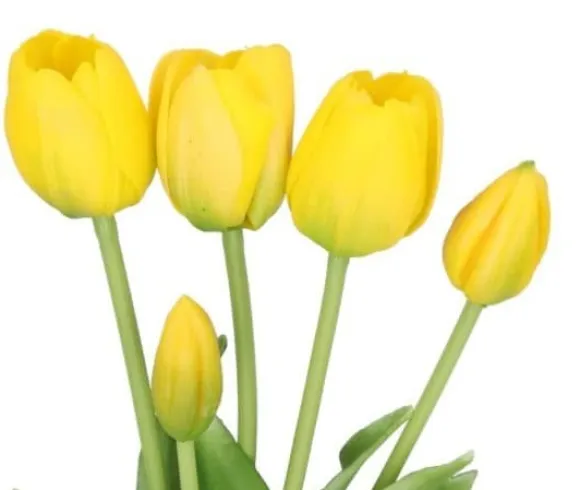 TULIPANER BUKETT AF TULIPANER GUMMIBELAGET GUMMI SILIKONE LIKE LIFE