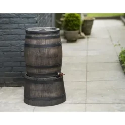 Tunnformad vattenuppsamlarbas - NATURE - 50 liter - Brun rotationsgjuten PE