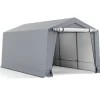 Udendørs carport, 10x16x8,1 ft, grå