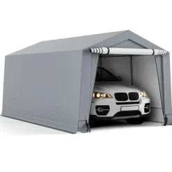 Udendørs carport, 10x16x8,1 ft, grå