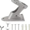 Udendørs flagstangsstativ, vægmonteret flagstangsbeslag i aluminiumslegering, kraftig udendørs flagstangsstativ med dobbelte huller (sølv)