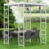 Udendørs Havepergola - Metalbue Pavillon - Vandtæt Solskærm - Pulverlakeret Jern - Gittertag - Til Bryllup & Ceremonier