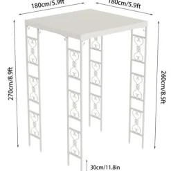 Udendørs Havepergola - Metalbue Pavillon - Vandtæt Solskærm - Pulverlakeret Jern - Gittertag - Til Bryllup & Ceremonier