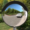 Udendørs konveks trafikspejl Ø60 cm - Brudsikker polycarbonat | Farve: Sort
