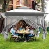 Udendørs pavillon 3.3 x 3.3 m, Pop-up gazebo, Lysegrå, 4 aftagelige myggenet, UV- og regntæt, Dobbelt tag, sammenklappelig