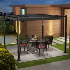 Udendørs Pergola, 3M x 3M, Grå
