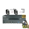 Udendørs sikkerhedskamerasystem, 5MP opløsning, smart farve natvision, kanal,1T, 1x4CH 2x5MP Kamera