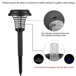 Udendørs Solar Mosquito Killer Lampe Elektrisk Bug Zapper Vandtæt Insektfælde Anti Myg Lys Haveplæne Myggefælde