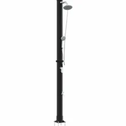 Udendørs solbruser - Slank og praktisk design | Farve: Sort | Højde: 217 cm