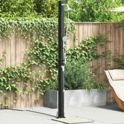 Udendørs solbruser i sort PVC og aluminium - Stilfuld og funktionel | Højde: 217 cm