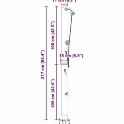 Udendørs solbruser i sort PVC og aluminium - Stilfuld og funktionel | Højde: 217 cm