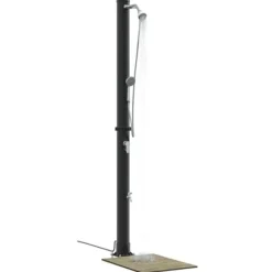 Udendørs solbruser i sort PVC og aluminium - Stilfuld og funktionel | Højde: 217 cm