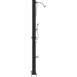 Udendørs solbruser i sort PVC og aluminium - Stilfuld og funktionel | Højde: 217 cm
