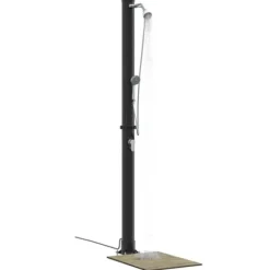 Udendørs solbruser i sort - Stilfuld og funktionel | Materiale: PVC og aluminium | Højde: 217 cm