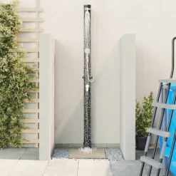 Udendørs solbruser i sort - Stilfuld og funktionel | Materiale: PVC og aluminium | Højde: 217 cm