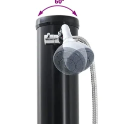 Udendørs solbruser i sort - Stilfuld og funktionel | Materiale: PVC og aluminium | Højde: 217 cm