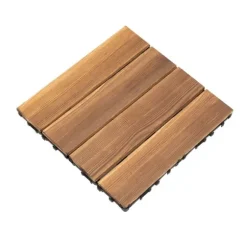 Udendørs terrassefliser - Klikbare træfliser 30x30 cm - 36 stk. - Dækker 3,24 m² - Vandtæt - Tykkelse 2 cm - Til terrasse/balkon - Brun
