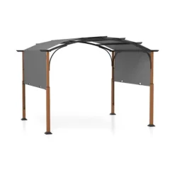 Udendørs terrassepergola, 360x300x260 cm, Grå